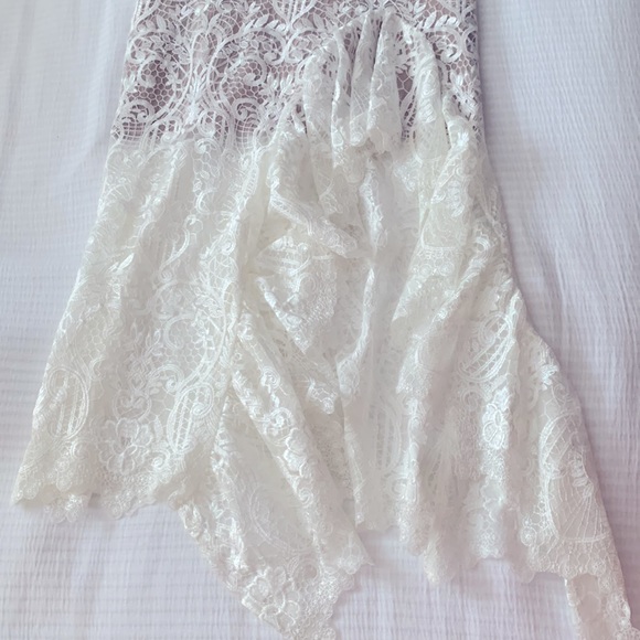 Bronx and Banco White Lace High Low Dress - Picture 4 of 5